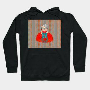 A chic orangie Iris Apfel inspired Items Hoodie